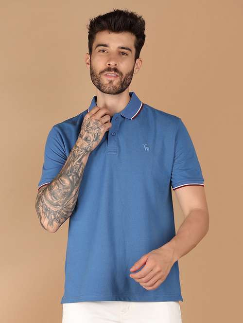 men solid cotton polo t-shirt - 21341795 - Very Small Image - 1