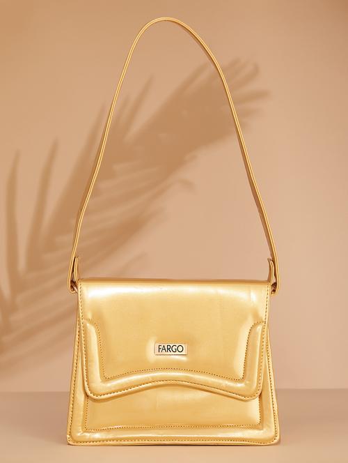 women gold leatherette solids null handbag - 21359405 - Very Small Image - 1