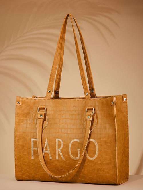 yellow leatherette (pu) handbag - 21359455 - Very Small Image - 1