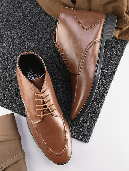 men tan lace-up low ankle boots - 21370071 - Very Small Image - 1