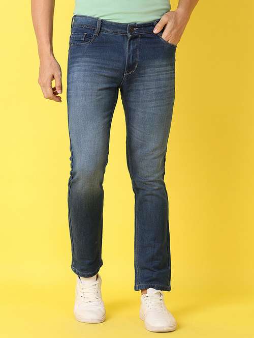 men blue plain jeans - 21374738 - Very Small Image - 1
