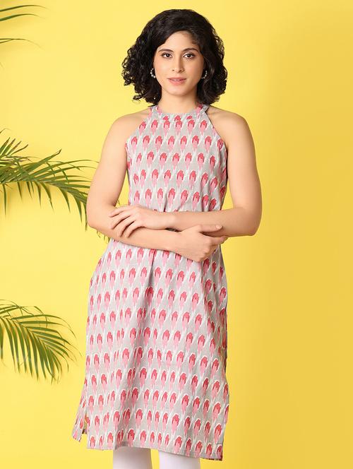 women grey sleeveless straight kurta - 21378359 - Very Small Image - 1