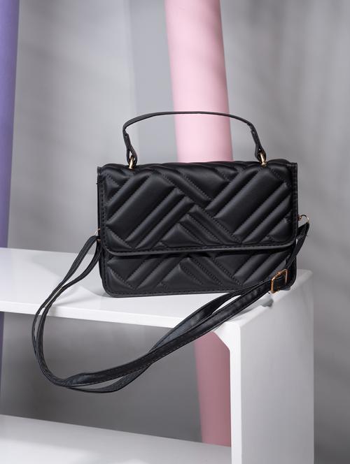 black pu sling bag - 21390860 - Very Small Image - 1