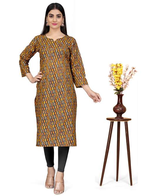 women three quarter sleeve straight kurta - 21391292 - Very Small Image - 1
