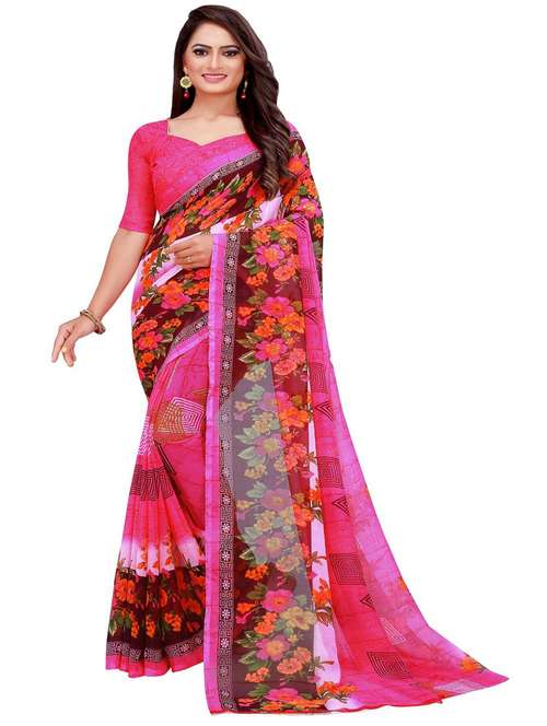 women printed casual wear saree with blouse - 21395626 - Very Small Image - 1