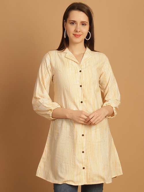 women yellow cotton regular shirt - 21454625 - Very Small Image - 1