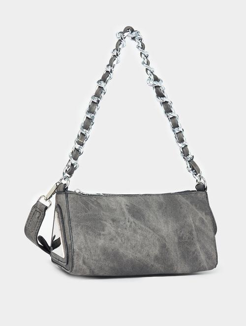 women grey pu handbag - 21457089 - Very Small Image - 1