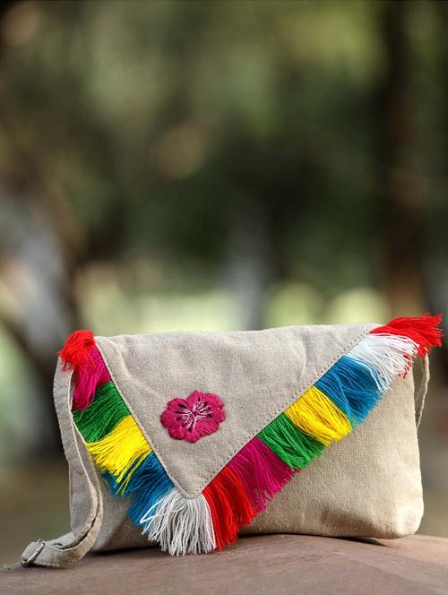women off white embroidered sling bag - 21457544 - Very Small Image - 1