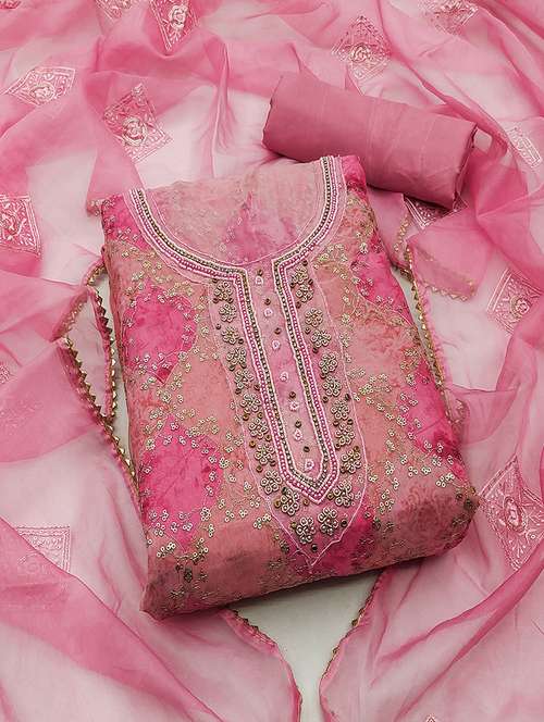 women embroidered unstitched suit set - 21467457 - Very Small Image - 1
