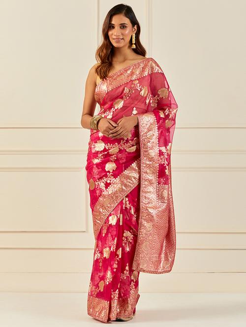 women self design banarasi saree with blouse - 21469243 - Very Small Image - 1