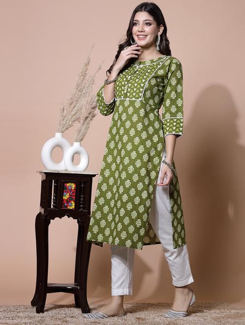 women green printed straight kurta - 21481479 - Very Small Image - 1
