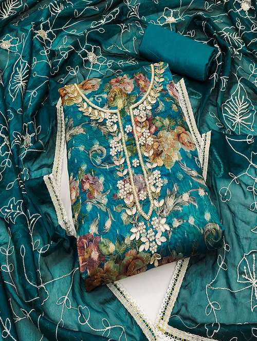 women printed unstitched suit set - 21482947 - Very Small Image - 1
