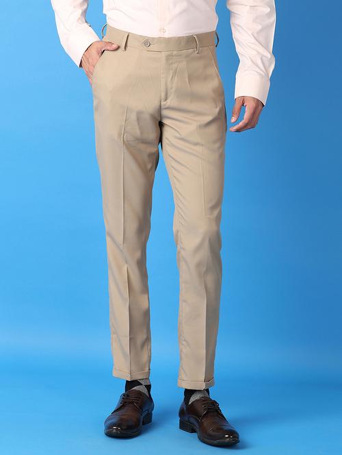 men solid flat front formal trouser - 21492082 - Very Small Image - 1