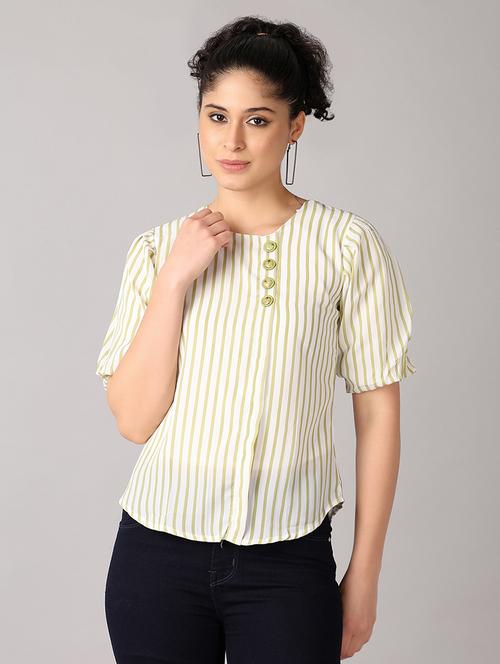 women striped printed short sleeves top - 21492773 - Very Small Image - 1