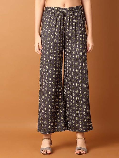 women grey printed palazzo - 21493326 - Very Small Image - 1