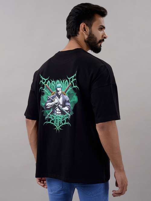 men black cotton back print t-shirt - 21495043 - Very Small Image - 1