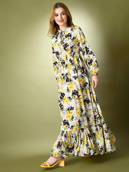 women white crepe fit and flare dress - 21495185 - Very Small Image - 1