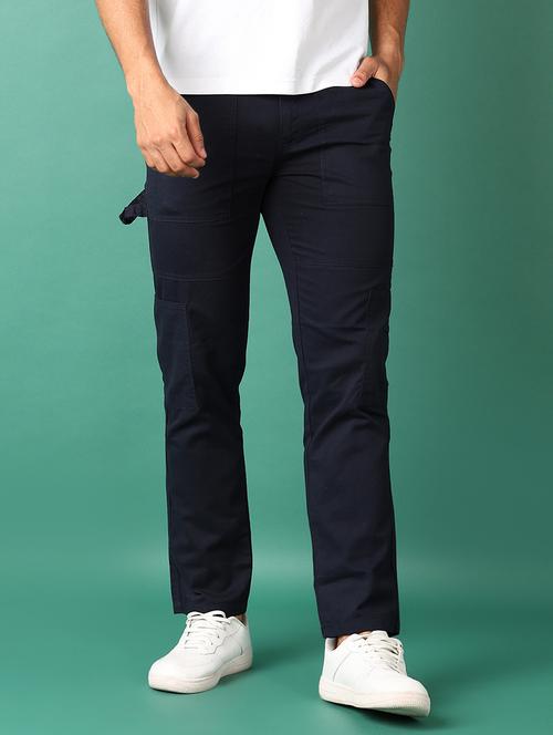 men solid regular fit chinos casual trouser - 21498625 - Very Small Image - 1
