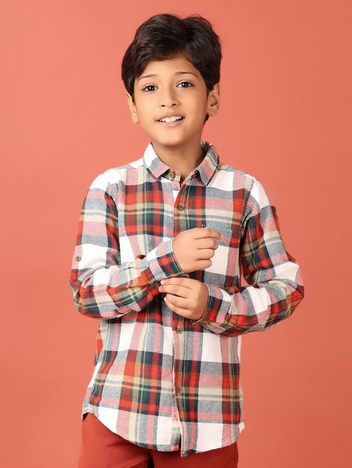 boys red checks shirt - 21508414 - Very Small Image - 1