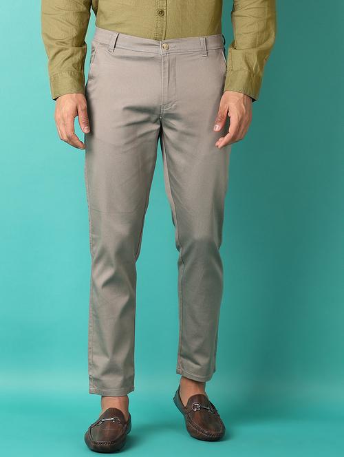 men grey solid casual trouser - 21510795 - Very Small Image - 1