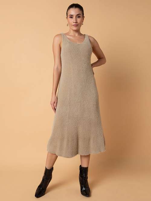women solid sleeveless a-line dress - 21514523 - Very Small Image - 1
