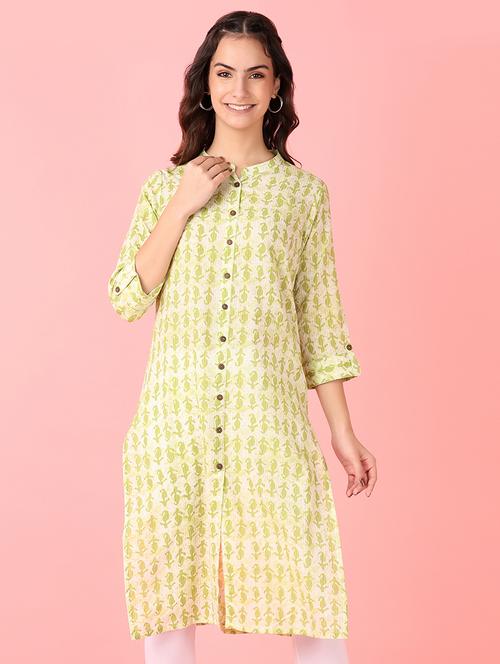 women three quarter sleeve straight kurta - 21527366 - Very Small Image - 1
