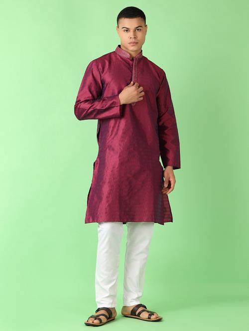 men self design kurta pyjama ethnic wear set - 21527381 - Very Small Image - 1