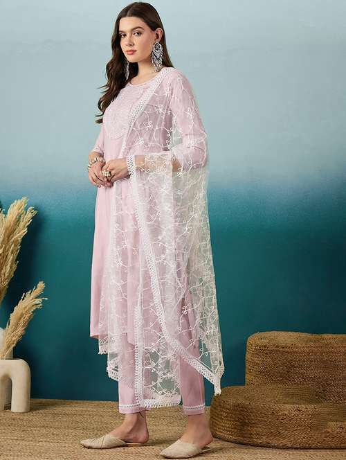women kurta pant set with dupatta - 21531322 - Very Small Image - 1