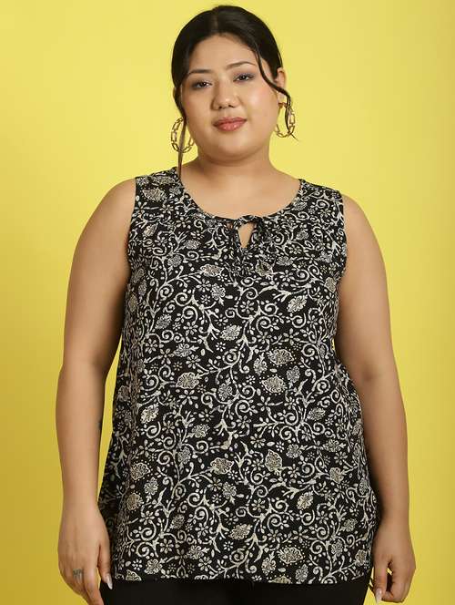 women sleeveless printed regular top - 21532443 - Very Small Image - 1