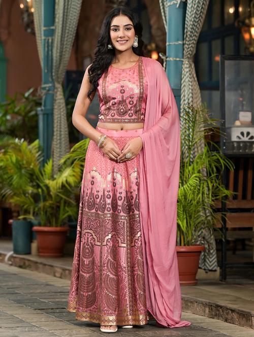 women printed flared lehenga choli with dupatta - 21536749 - Very Small Image - 1