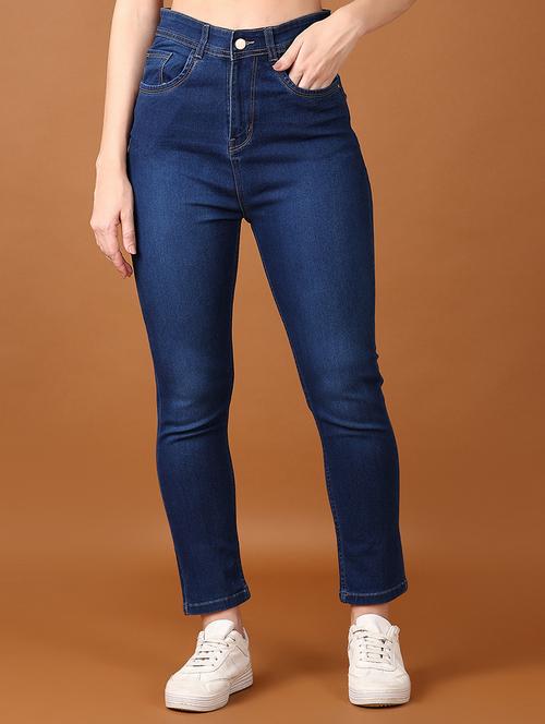 women solid high rise slim fit jean - 21552031 - Very Small Image - 1