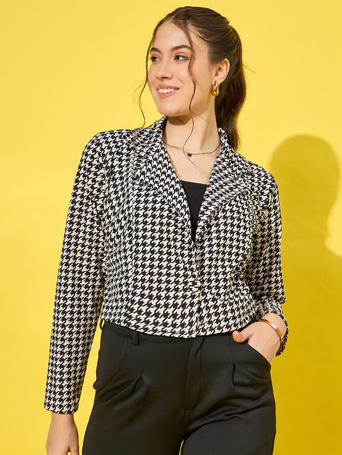 women printed long sleeves blazer - 21555904 - Very Small Image - 1