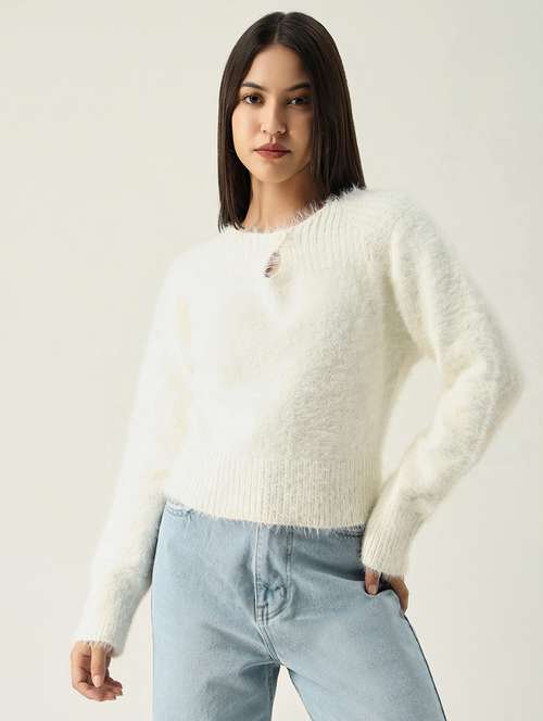 women solid long sleeves pullover - 21562763 - Very Small Image - 1
