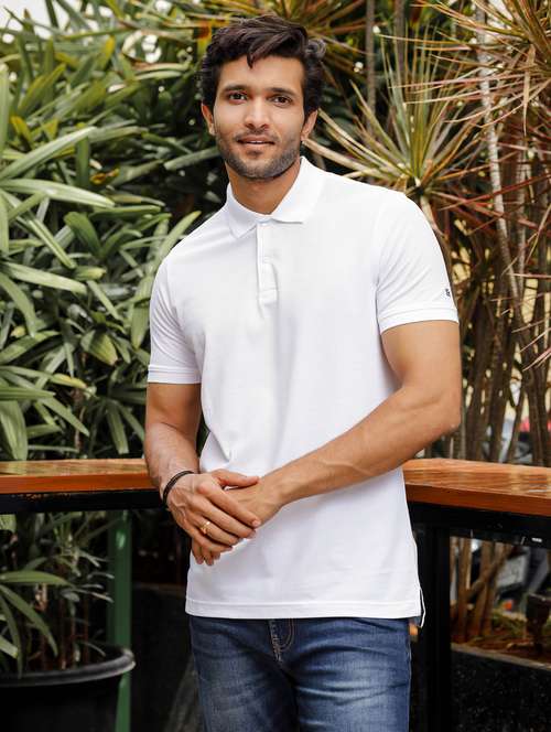 men solid short sleeves polo t-shirt - 21563330 - Very Small Image - 1