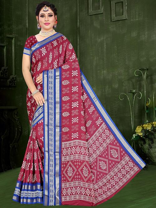 women red printed saree - 21567478 - Very Small Image - 1