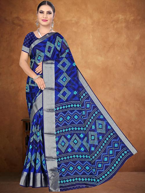 women blue geometric printed saree - 21567528 - Very Small Image - 1