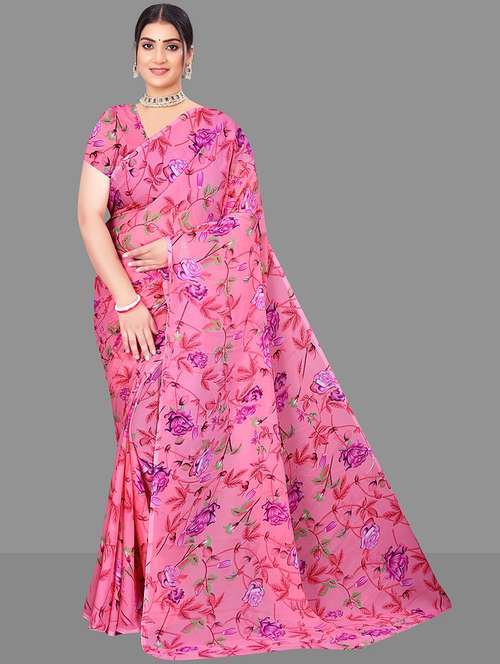 women floral printed saree - 21567564 - Very Small Image - 1