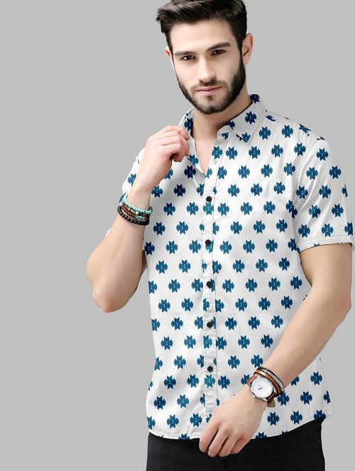 men printed short sleeve casual shirt - 21578662 - Very Small Image - 1
