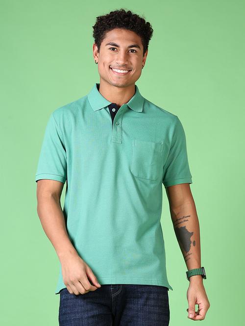 men solid short sleeve polo t-shirt - 21599117 - Very Small Image - 1