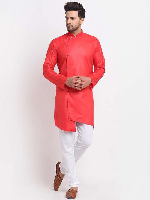 men solid long sleeve ethnic wear set - 21621424 - Very Small Image - 1