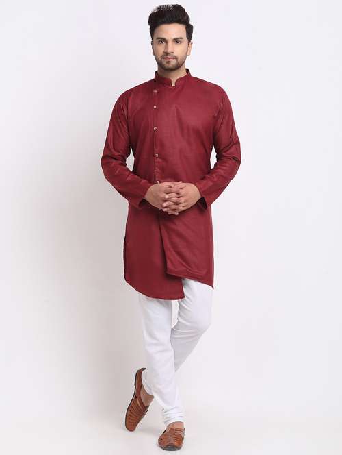 men solid long sleeve ethnic wear set - 21621429 - Very Small Image - 1