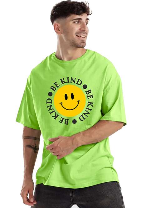 men round neck printed oversized t-shirt - 21621951 - Very Small Image - 1