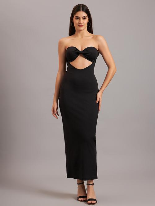 women solid black bodycon dress - 21638503 - Very Small Image - 1