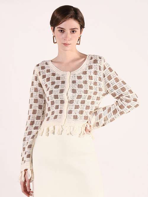 women crochet detailed crop top - 21661762 - Very Small Image - 1