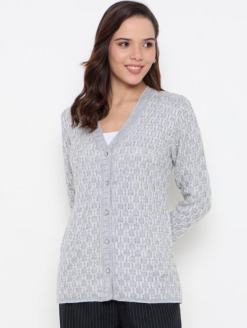 women long sleeves self design cardigan - 21662531 - Very Small Image - 1