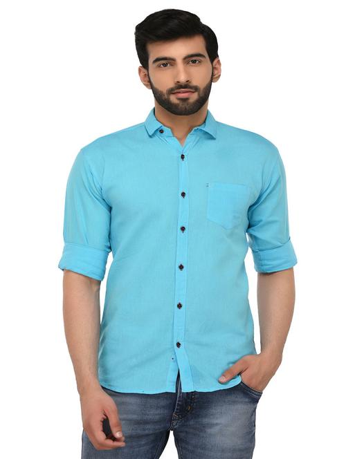 men solid long sleeve casual shirt - 21663685 - Very Small Image - 1