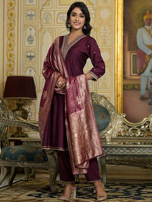 women embroidered kurta pant set with dupatta - 21680498 - Very Small Image - 1