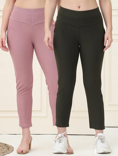 women pack of 2 solid jegging - 21690715 - Very Small Image - 1