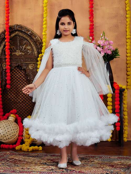 girls embellished round neck party wear gown - 21694859 - Very Small Image - 1