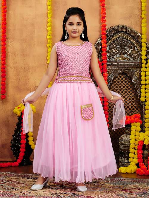 girls sequin work lehenga choli set with attached bag - 21694913 - Very Small Image - 1